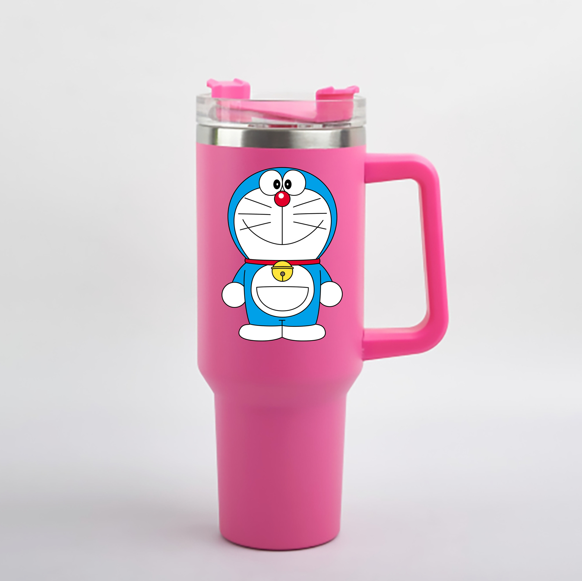 （画像用） ドラえもん Doraemon 1200mL車用タンブラー - クリスタルステッカー（プラスチックストロー付き）